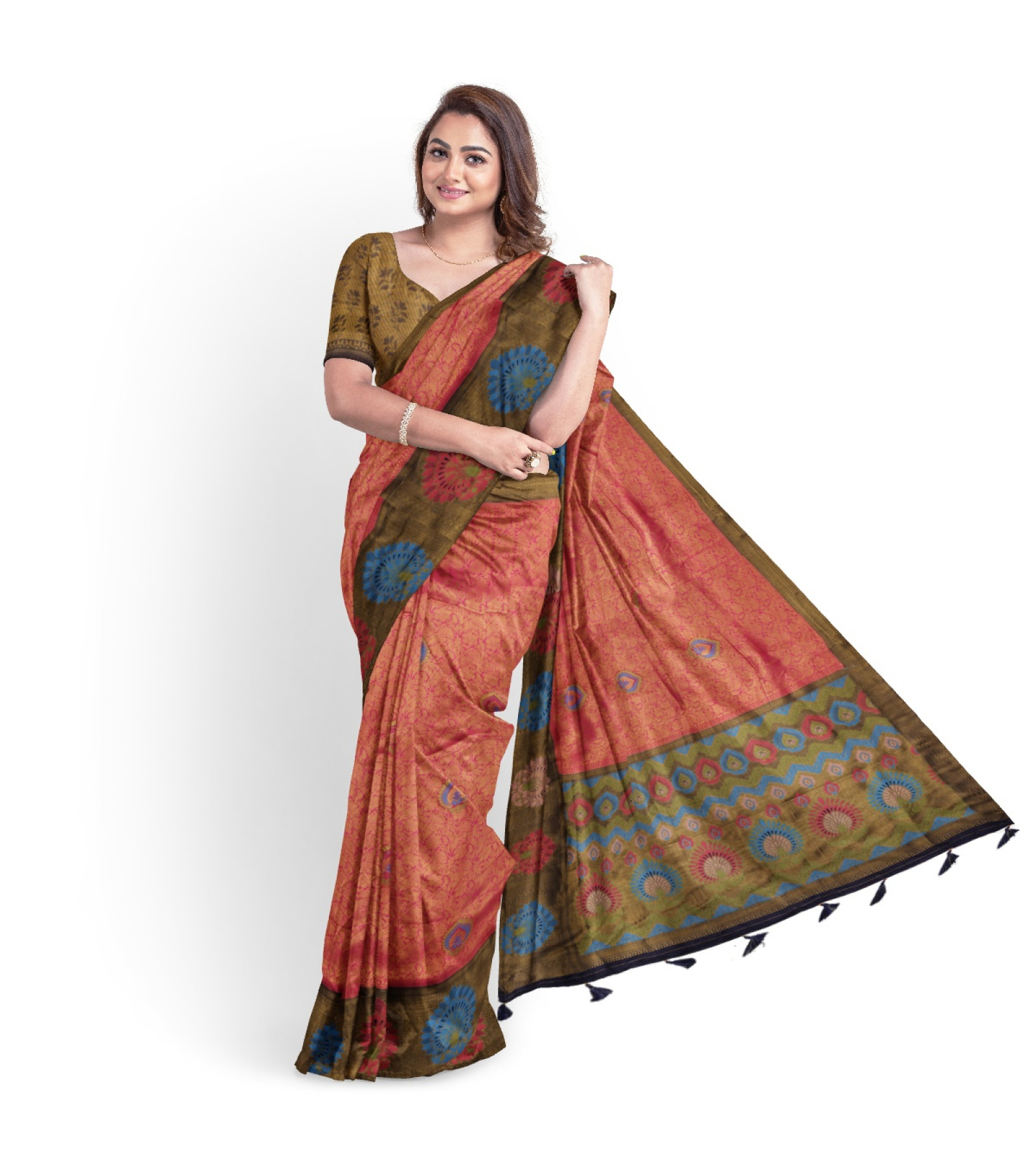 Exclusive Maroon Tissue Vanya Bengal Saree by Abaranji 